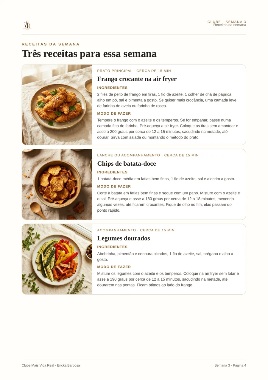 Página de receitas de uma edição do Clube